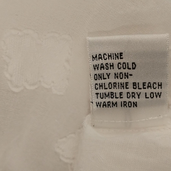 White Cotton Cap Sleeve Summer Blouse Talbot's 16 - Picture 7 of 8